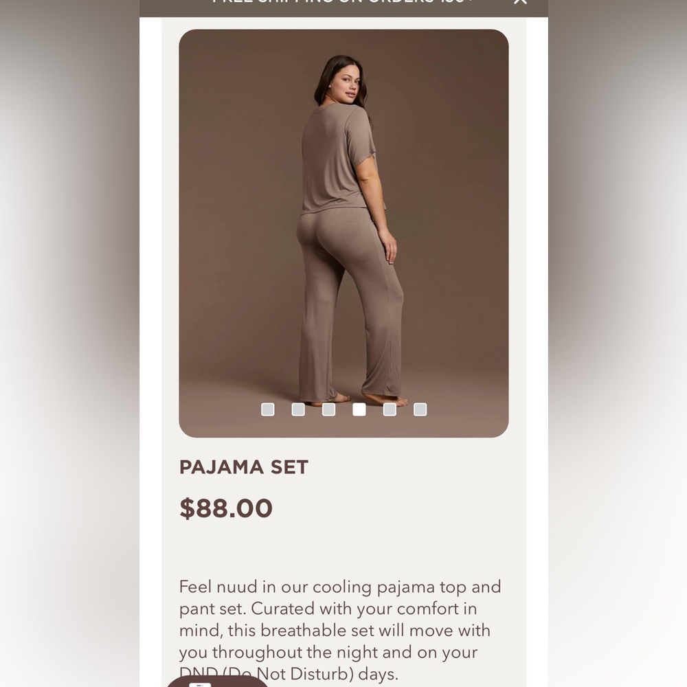 NUUDS pajama set mocha new with tags